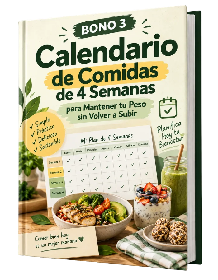 Calendario imprimible de comidas para cuatro semanas