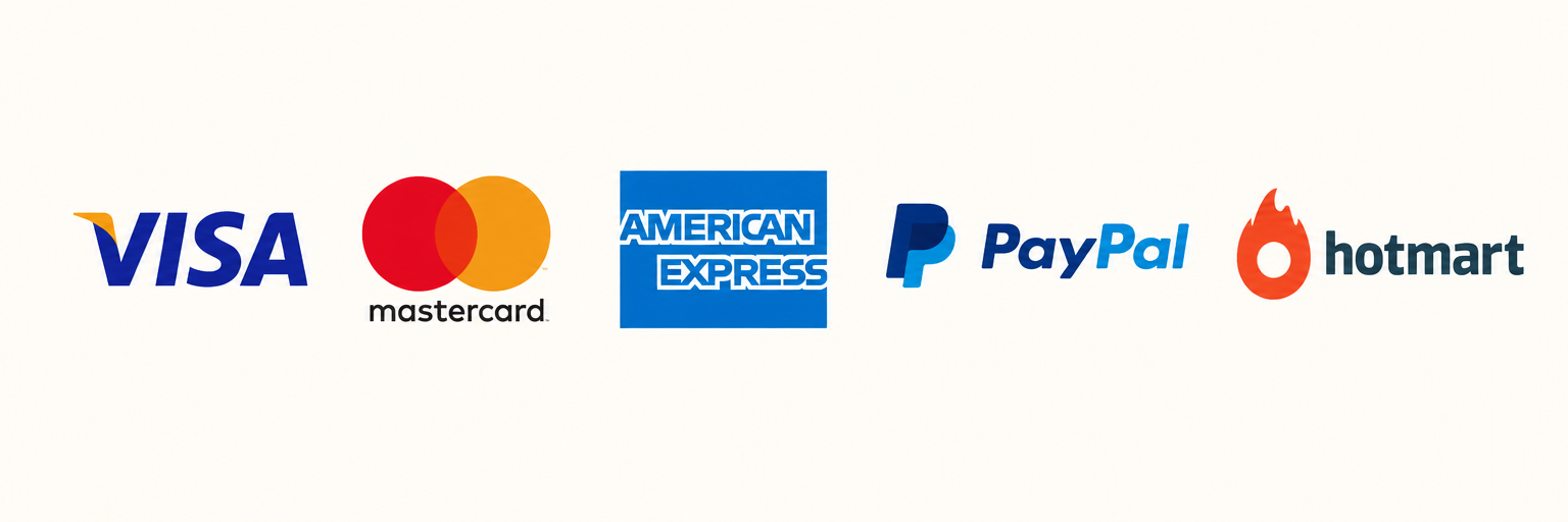 Métodos de pago disponibles mediante Hotmart